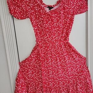 Ryan Michelle Red and White Floral Top